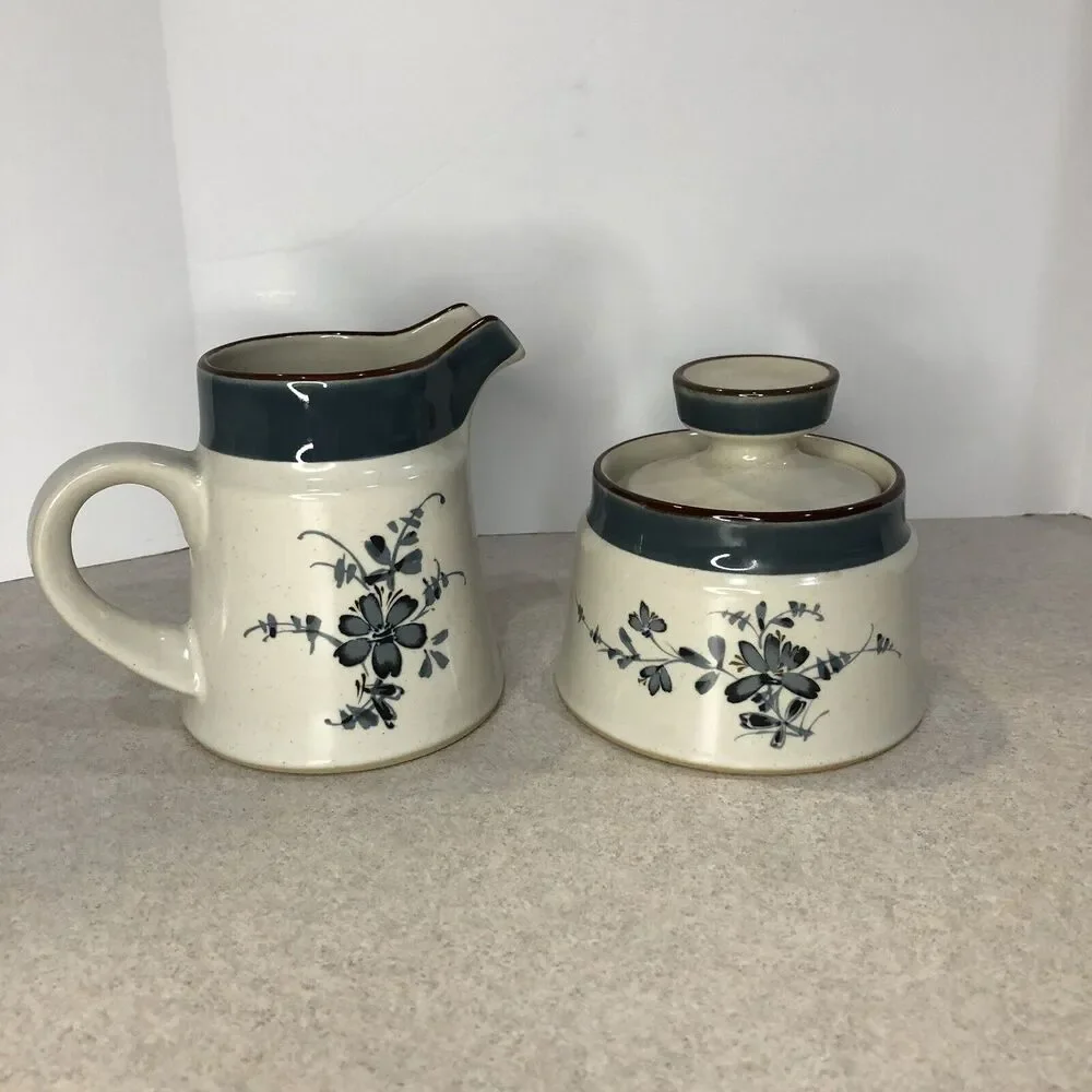 Noritake Stoneware Sugar and Creamer Set-Pleasure 8344‎ EXCELLENT